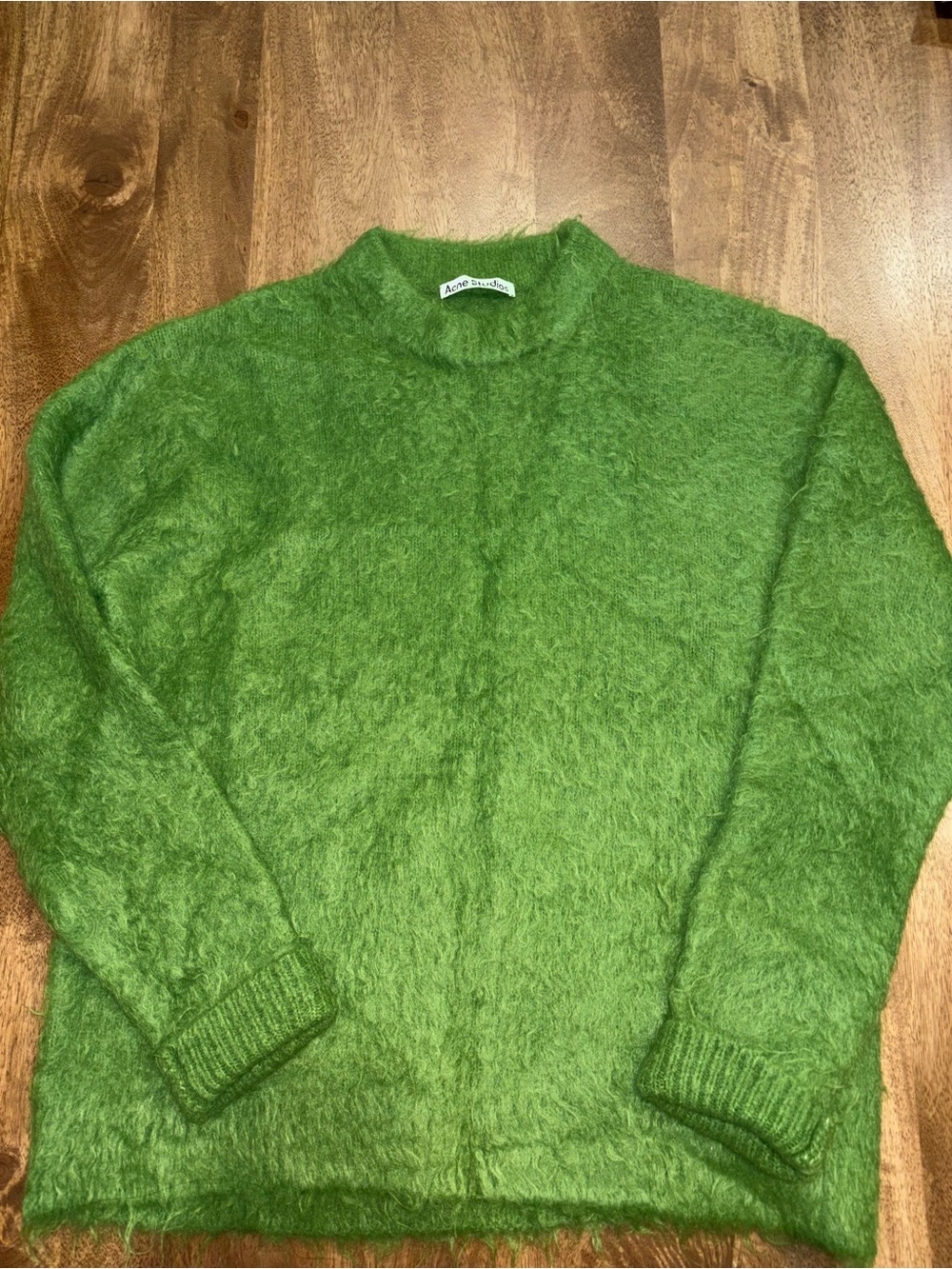 Acne studios green Fuzzy Crewneck Sweater